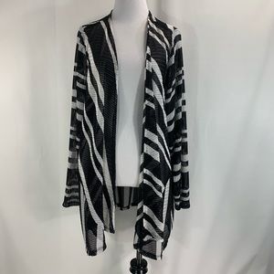 CJ Banks cardigan black White long sleeve Size X